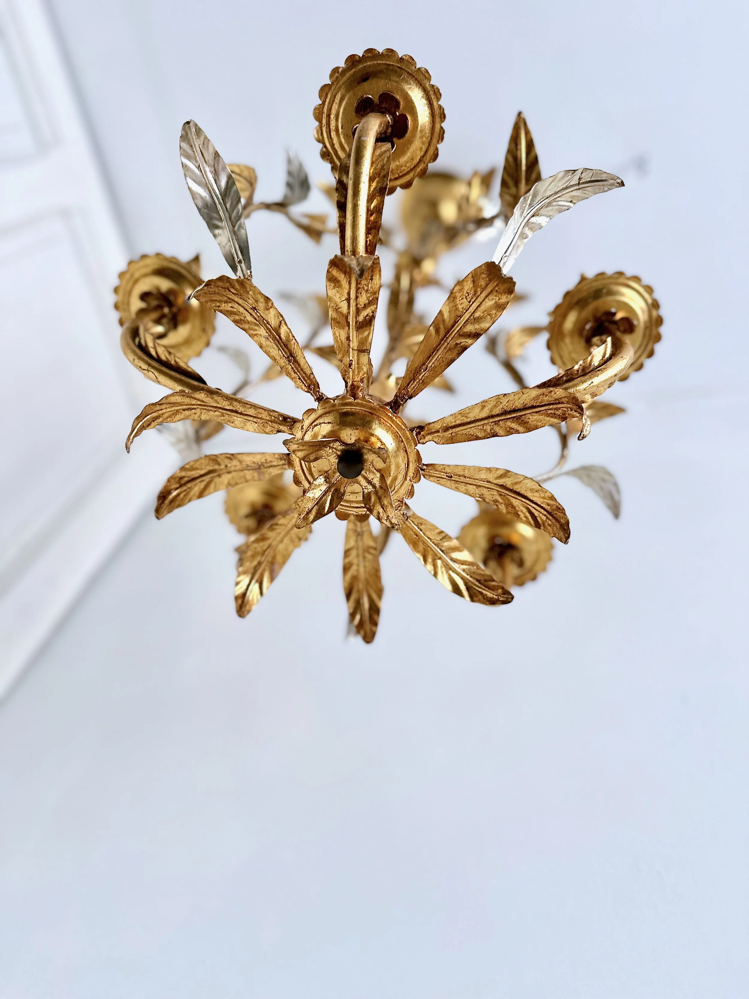 5 gilt + silver leaves Cage Chandelier (16).jpeg