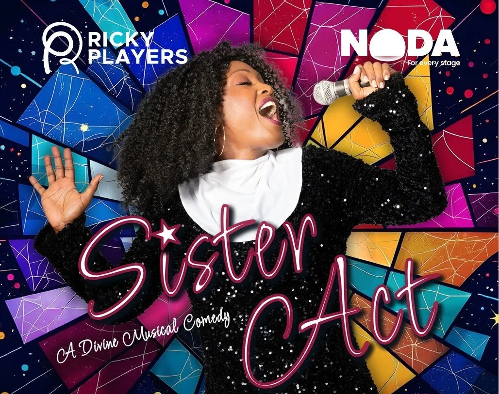 A singing nun with Sister Act written in front of her