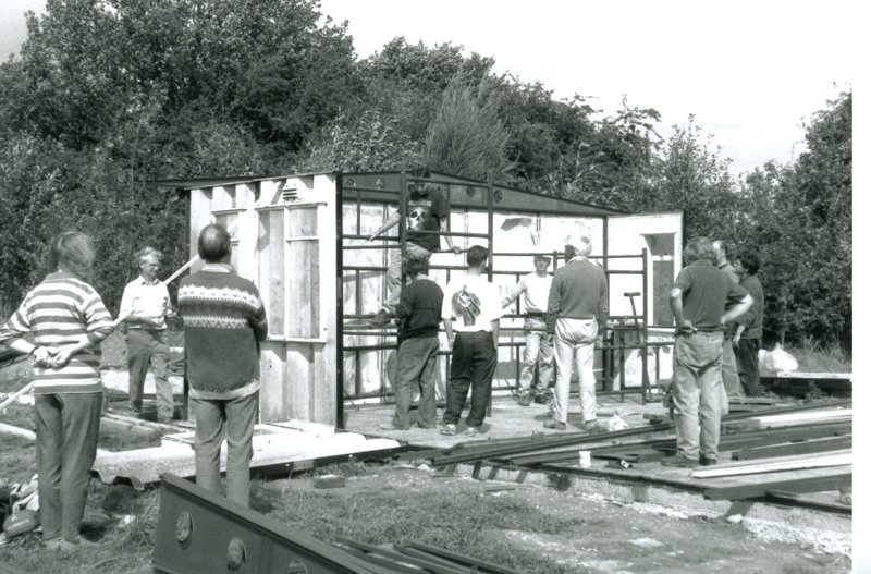 Prefab being rebuild with only 3 walls up