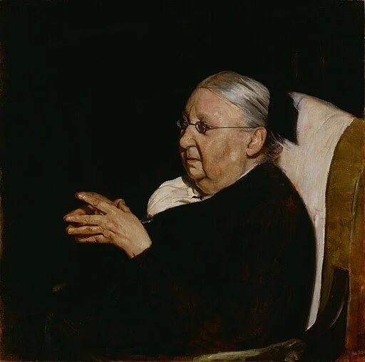 An oil painting portrait of Gertrude Jekyll