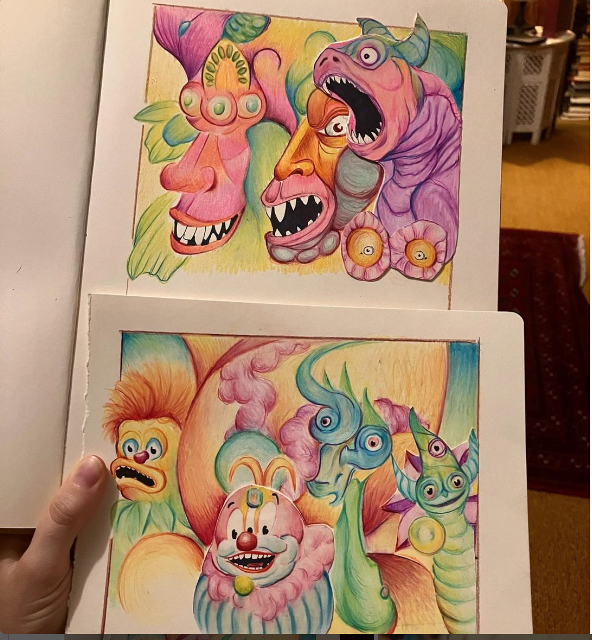 art by robin richardson drawing DMT creatures
