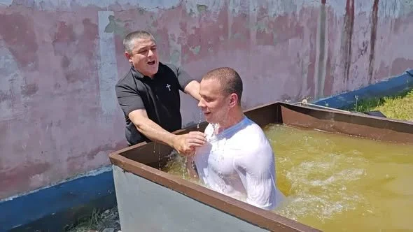 Two baptisms across Ukraine
