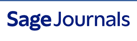 Sage Journals logo with a white background and blue writing