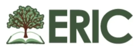 Tree sitting on top of an open book with the name eric in uppercase green letters next to it