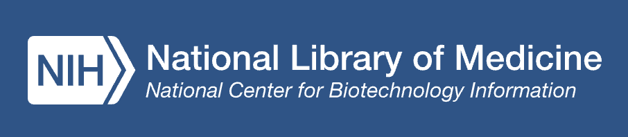 National Library of Medicine logo with blue background and white letters