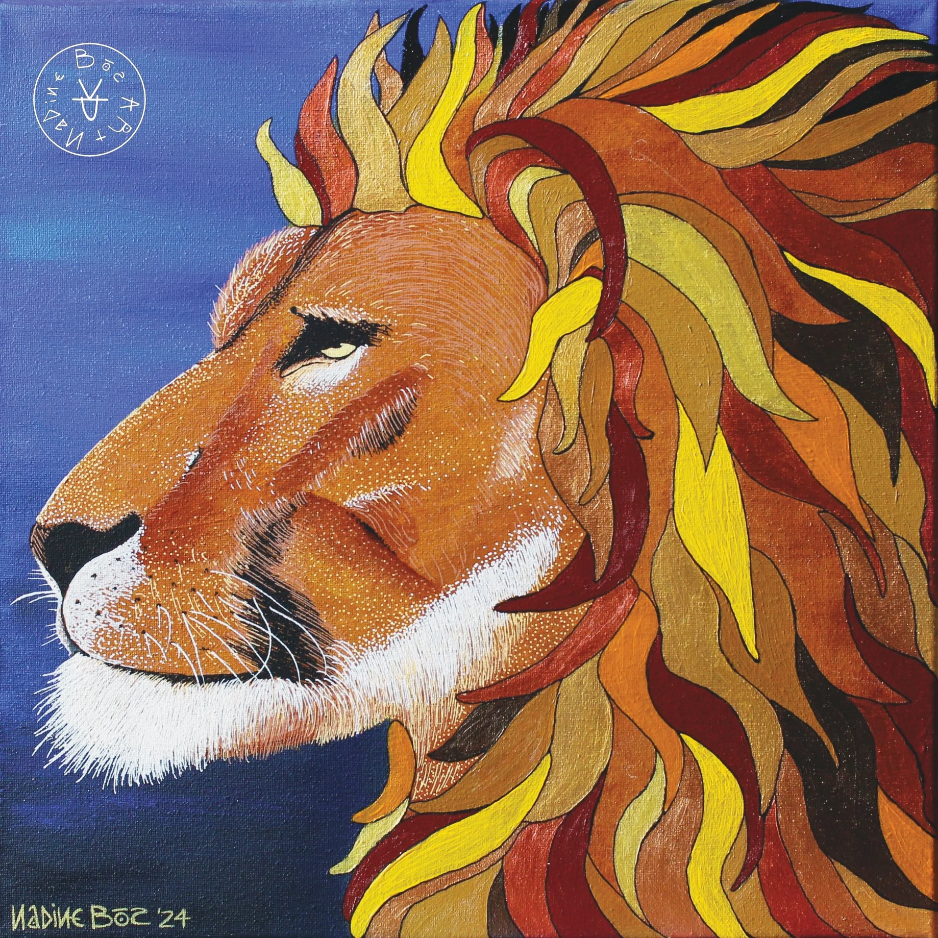 Loyal Lion, Acrylic on Canvas