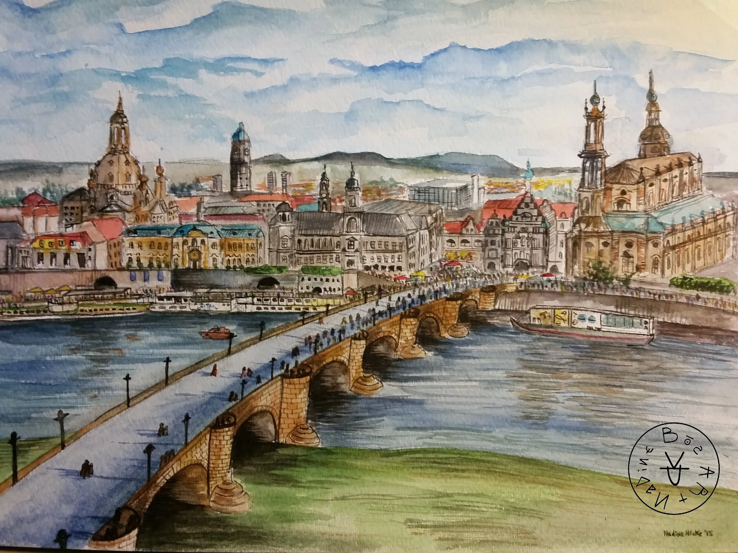 Dresden, Watercolor on Paper