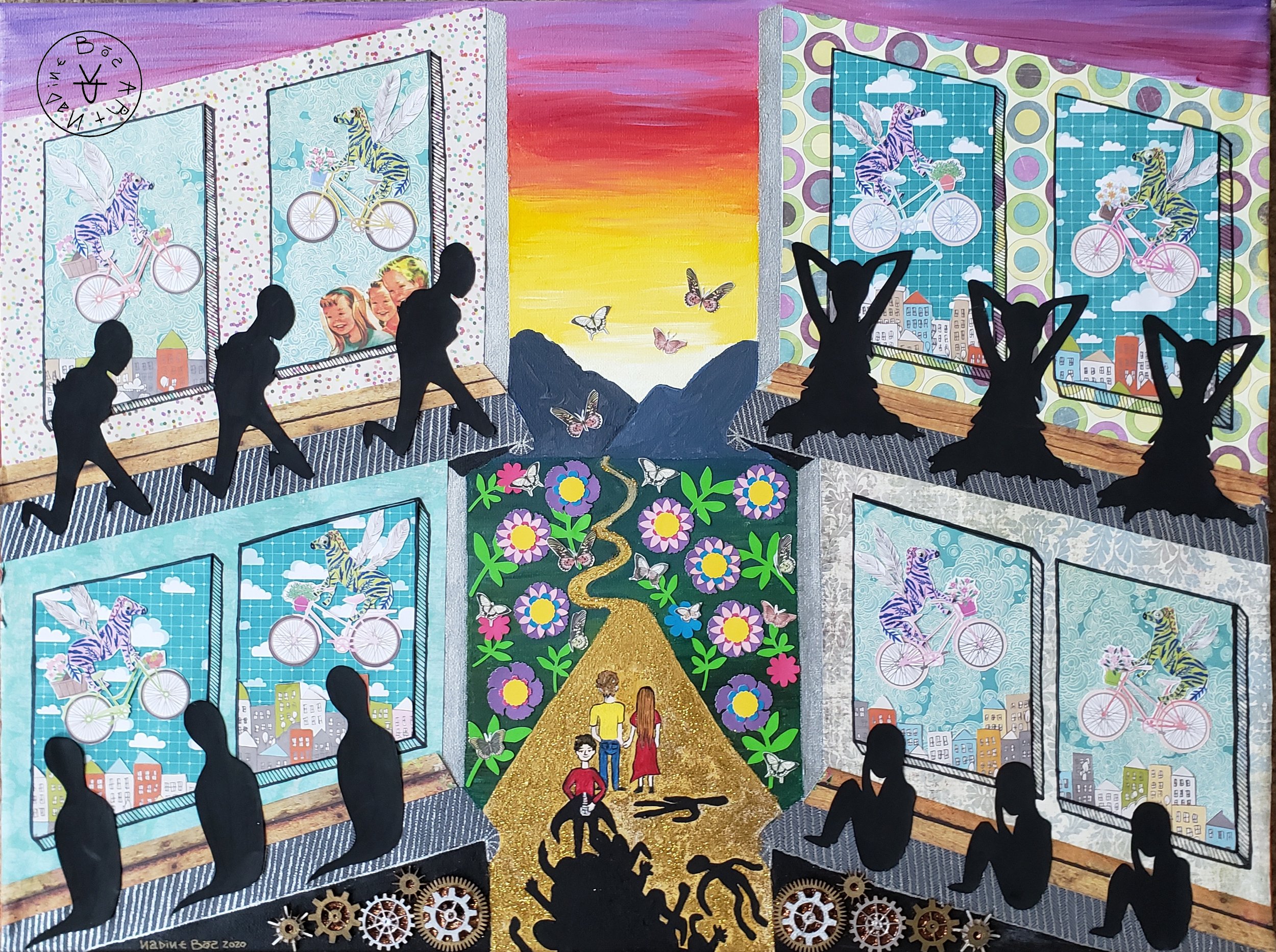 Overcoming Anxiety, Mixed Media on Canvas