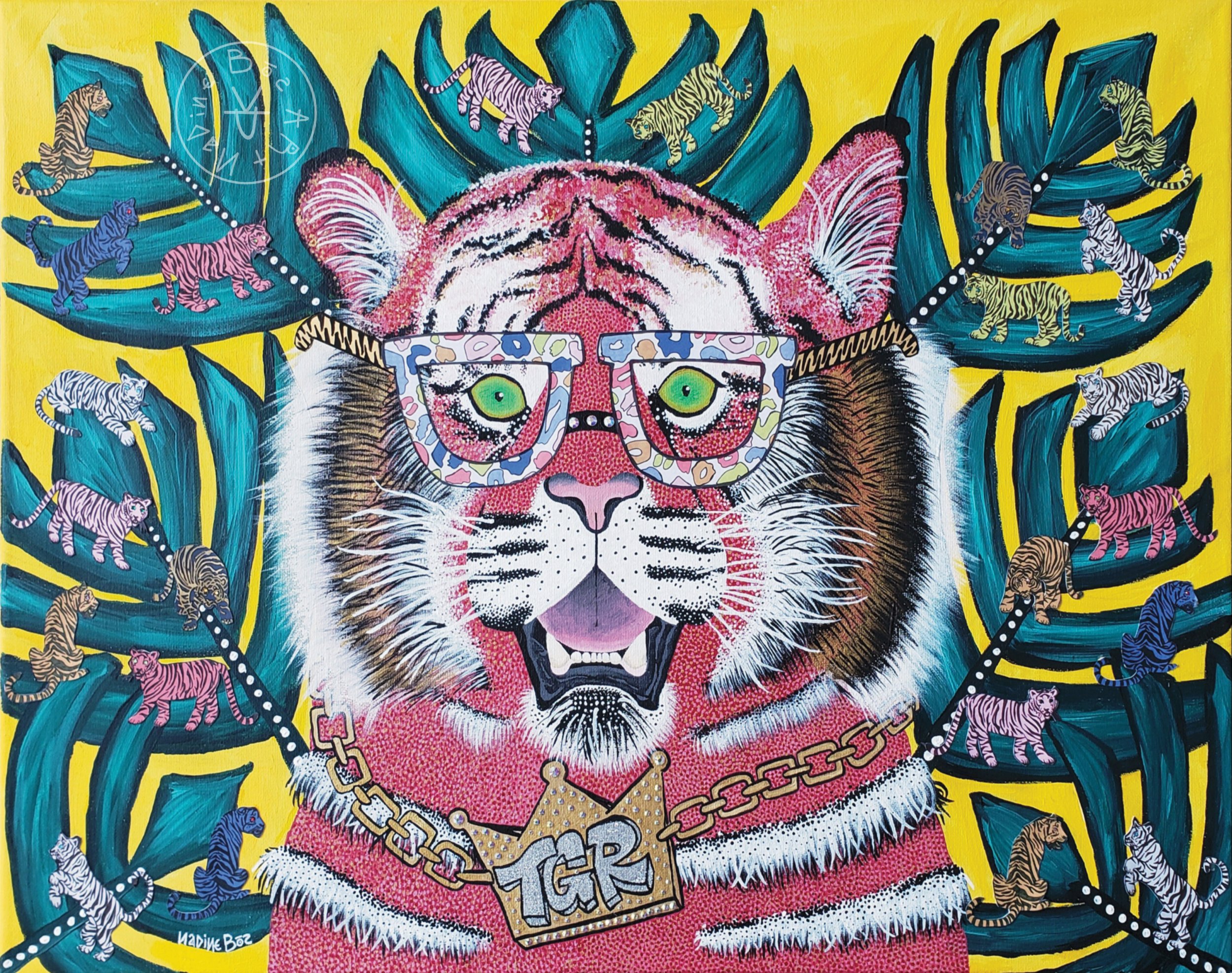 The OG Tiger King, Mixed Media on Canvas
