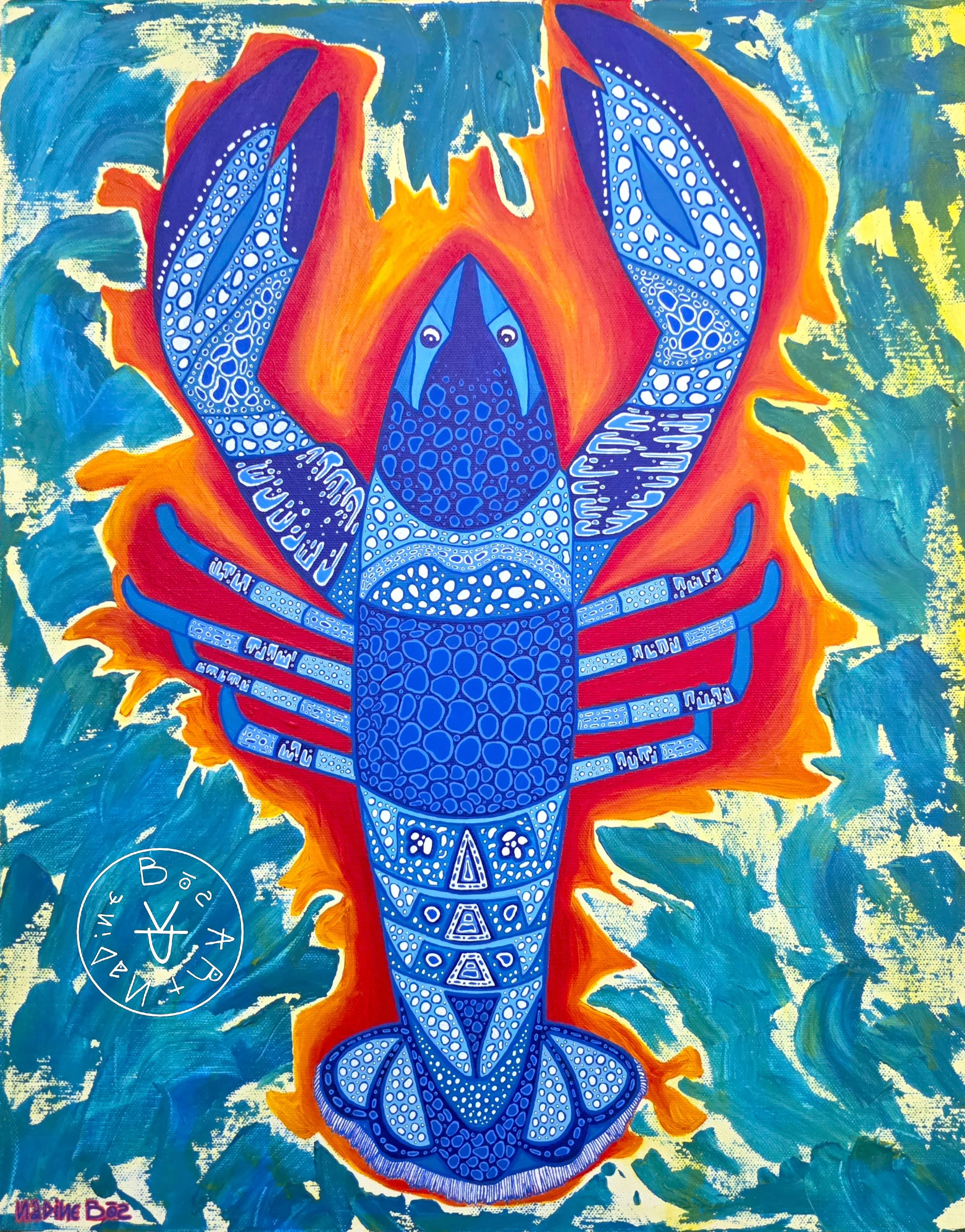 Larry Lobster, Acrylic on Canvas