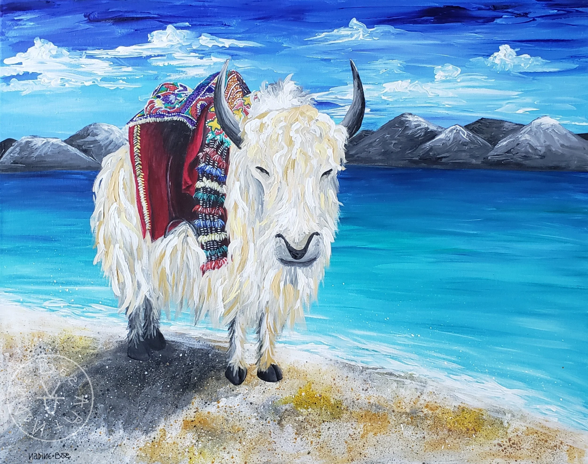 Bhutan Yak, Acrylic on Canvas