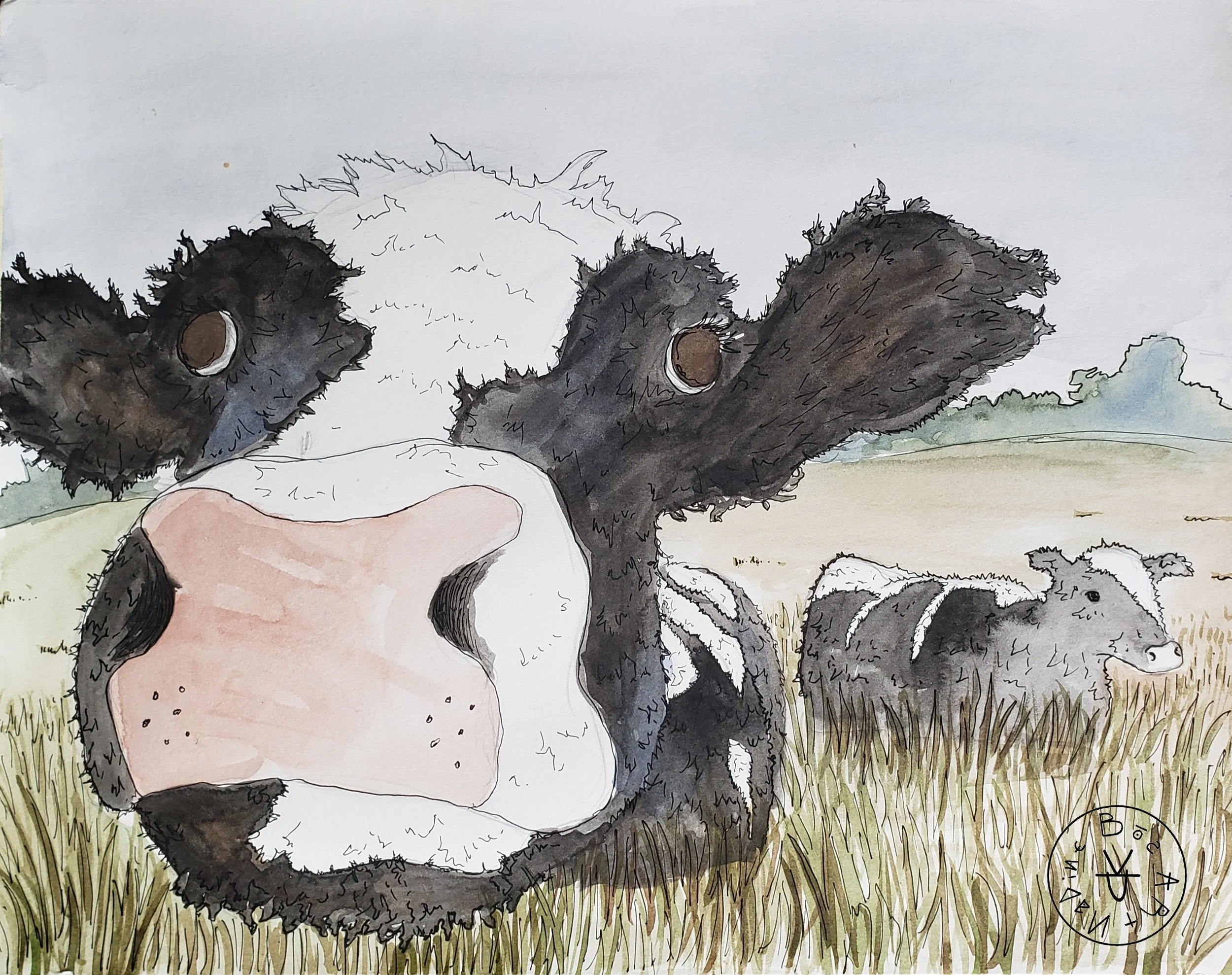 Grazed and Confused, Watercolor on Paper