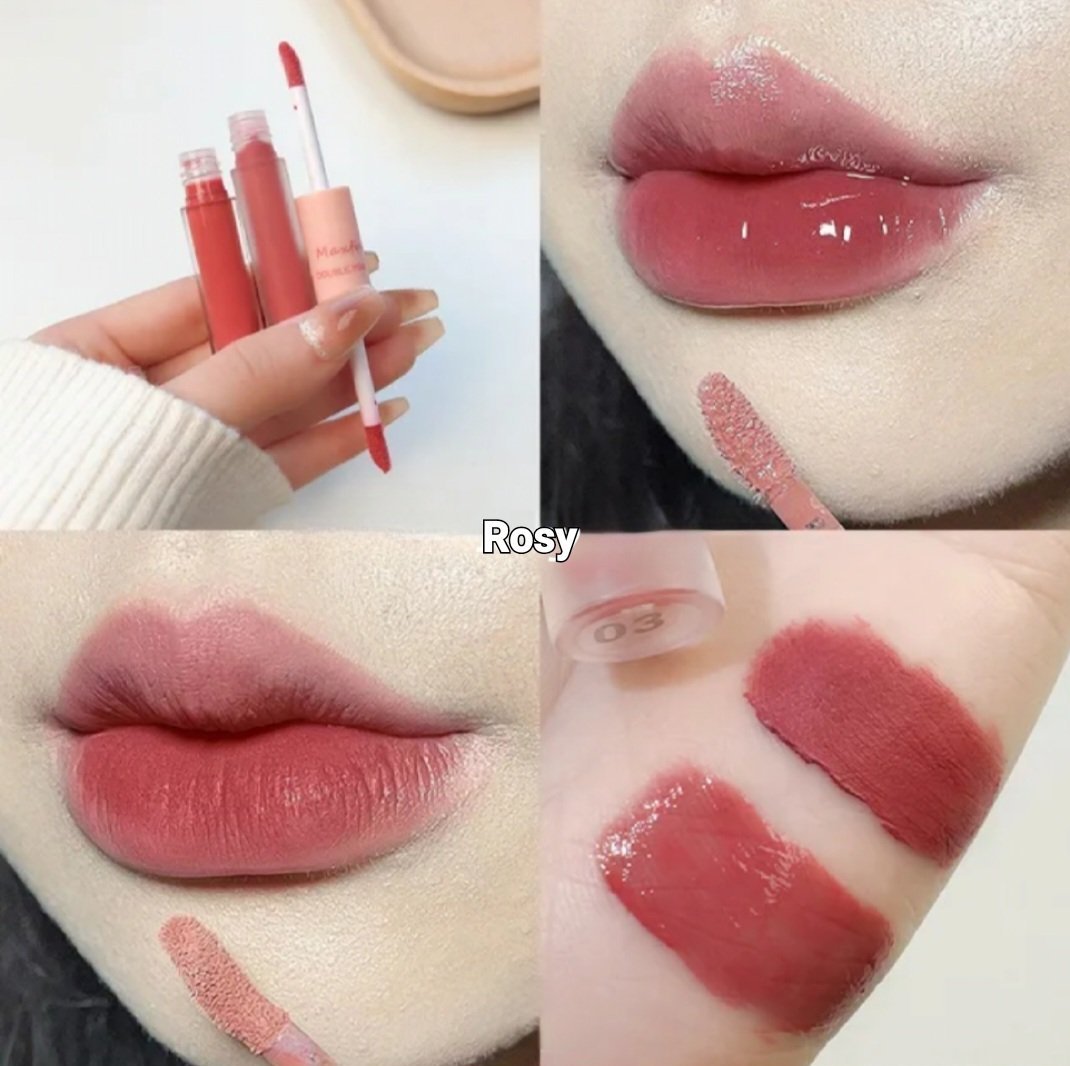 2 In 1 Velvet Matte & Glossy Lipstick Set