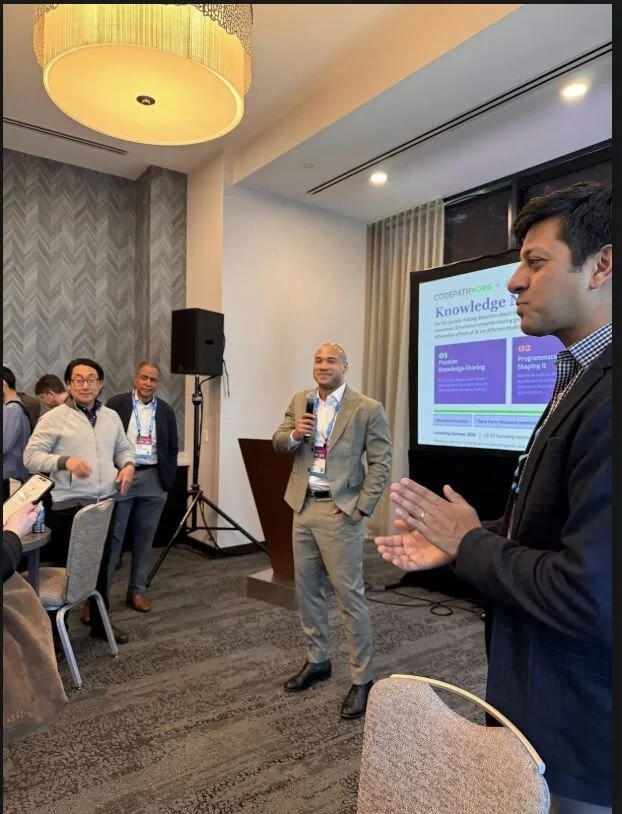 CodePath and Anthropic leaders presenting the Knowledge Network at ASU GSV to education and AI leaders