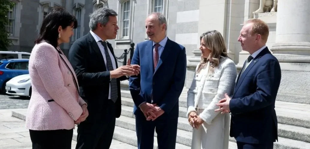Micheál Martin meets a group connected with OpenAI’s operations in Ireland. The image was shared by Emmanuel Marill alongside the company’s Dublin expansion announcement.