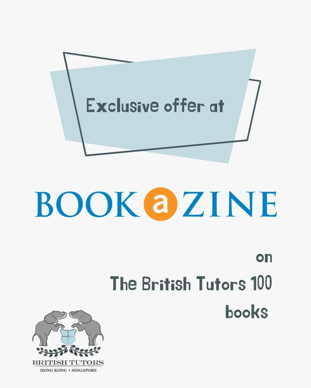 We have partnered with @bookazinehk to offer an exclusive 15% discount on all of the books on the British Tutors 100 list. 

These are the 100 books we recommend for every child to read: 10 books, 10 genres, 10 years of reading.