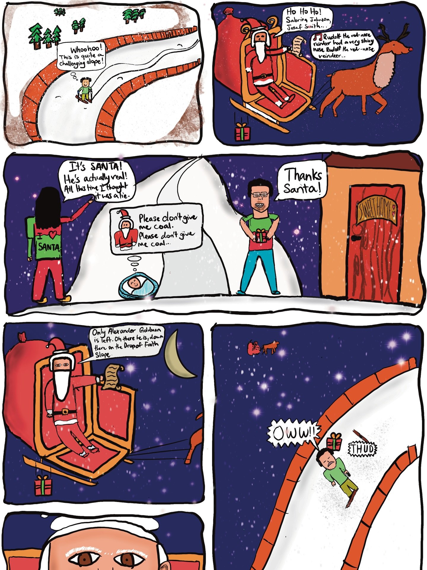 We have a winner!

Congratulations to Ethan (age 13) for winning this year&rsquo;s Christmas Comic Competition. We were so impressed by Ethan&rsquo;s imaginative storytelling, strong visual style and the way his festive plot unfolded across the comic