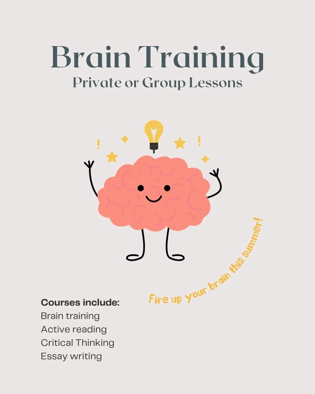Our Brain Training courses and proving popular this summer. Book yours now!