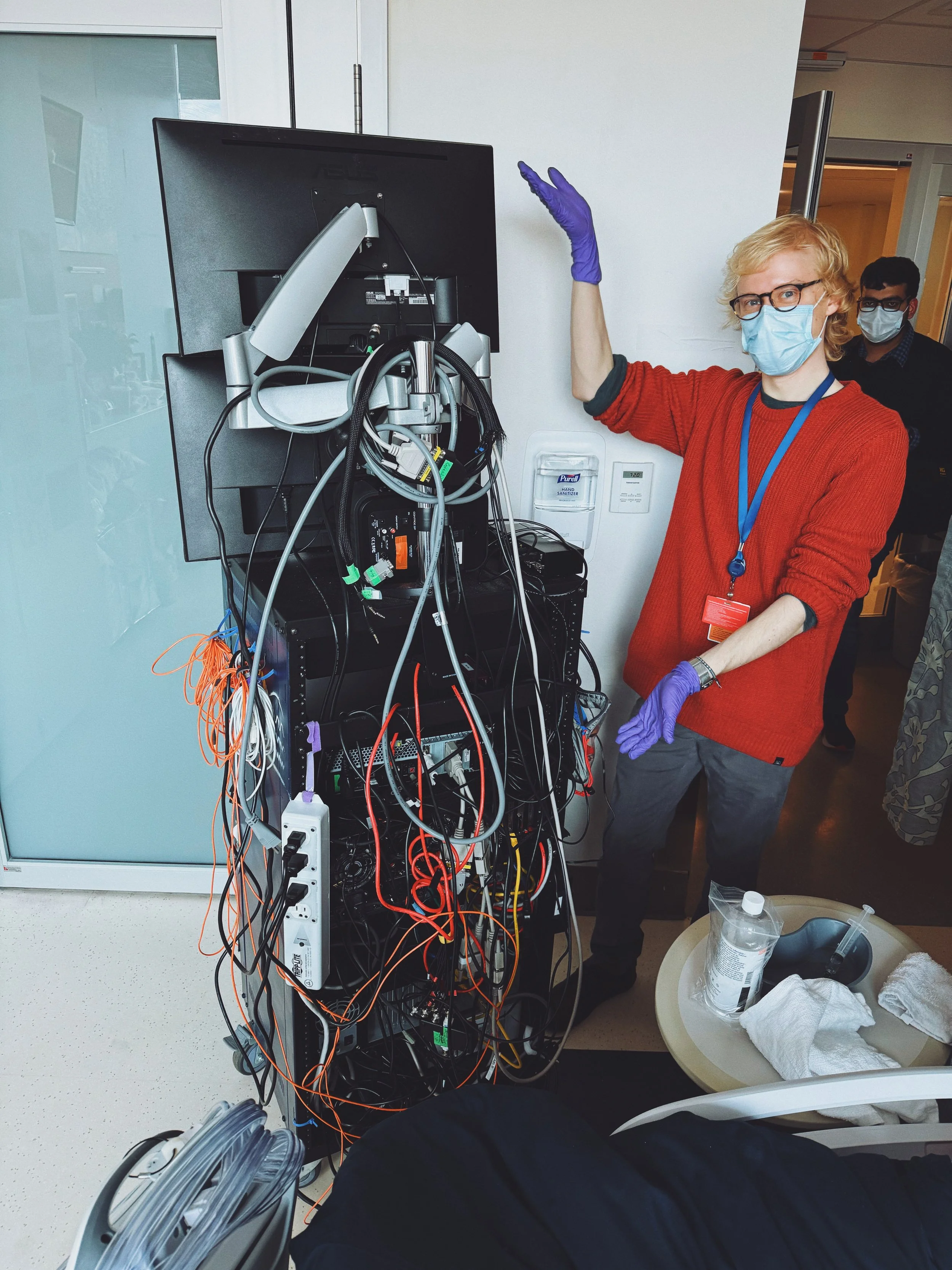 Giant tower of monitoring technology that was used by the research teams