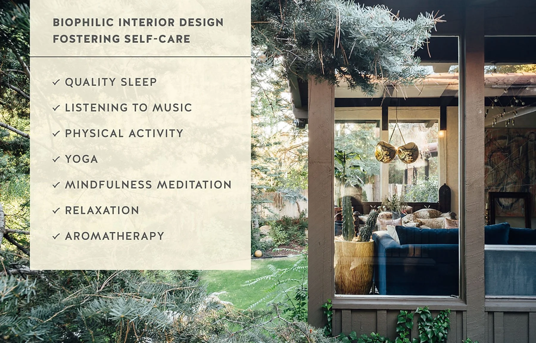 View of Health benefits of merging biophilic design at home with self-care ...