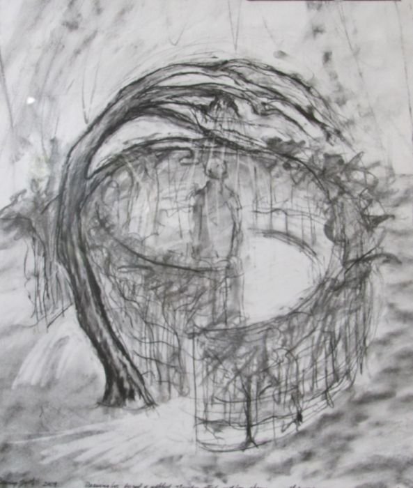 Drawing in charcoal for Mekena Shower.