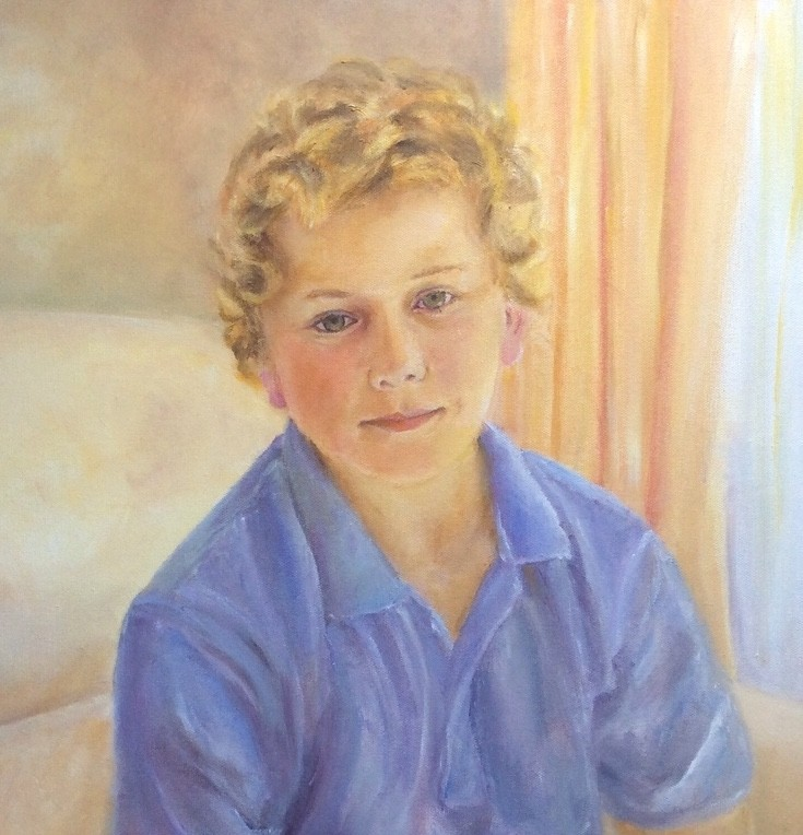 Portrait of my grandchild in Oil