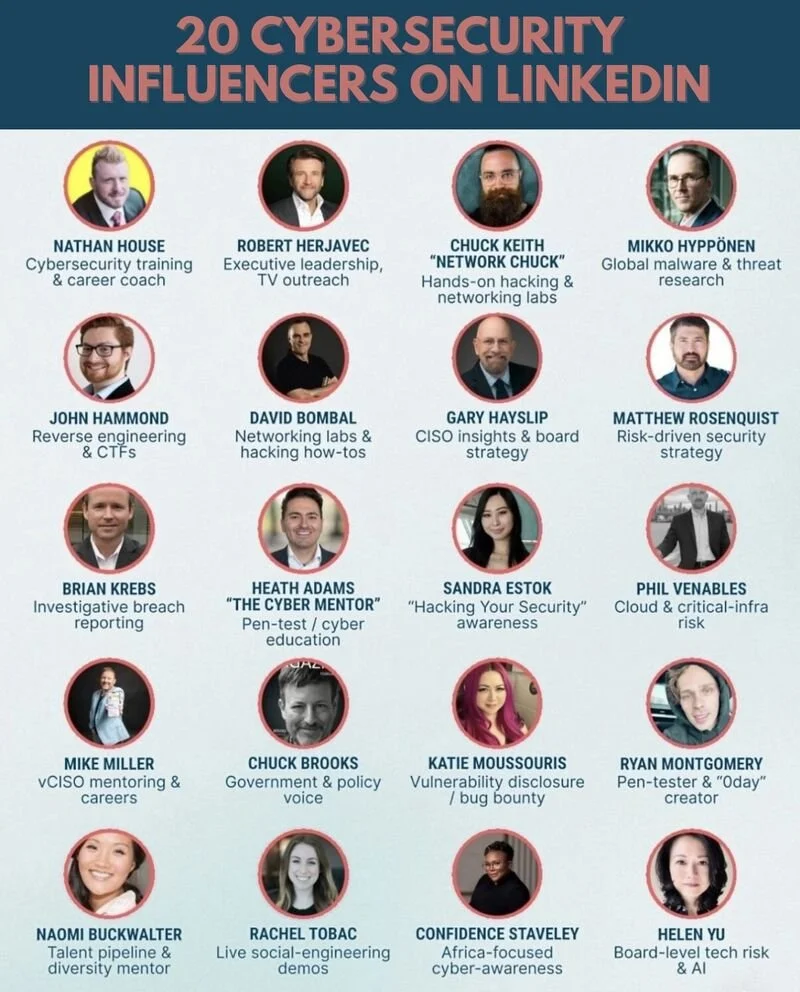 20 Cybersecurity Influencers on LinkedIn.jpeg