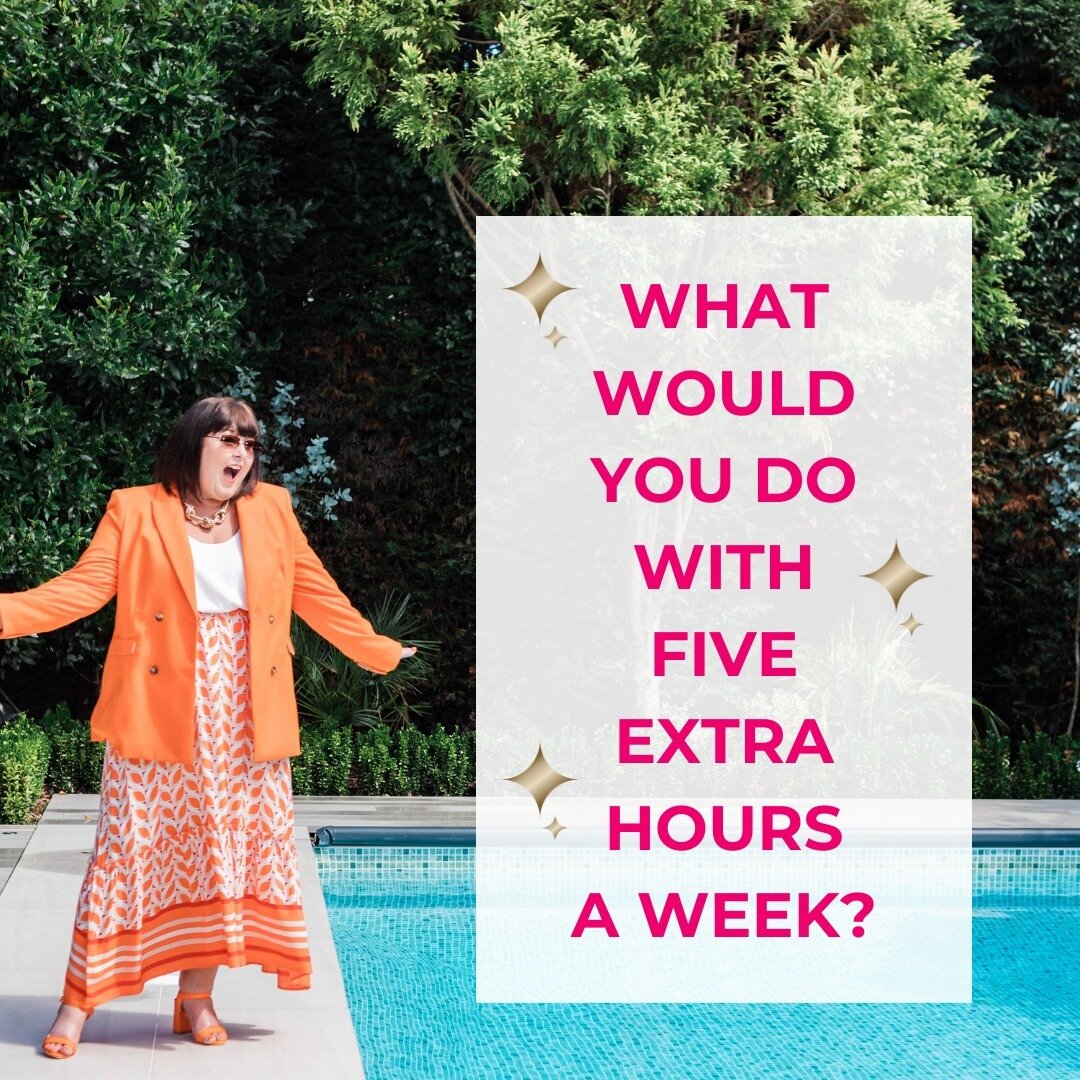 Imagine what you could do with an extra 5 hours a week to yourself! 🕒💫 

As a busy entrepreneur, your time is your most valuable asset. 

Picture yourself using that extra time to finally tackle those passion projects you've been putting off, wheth