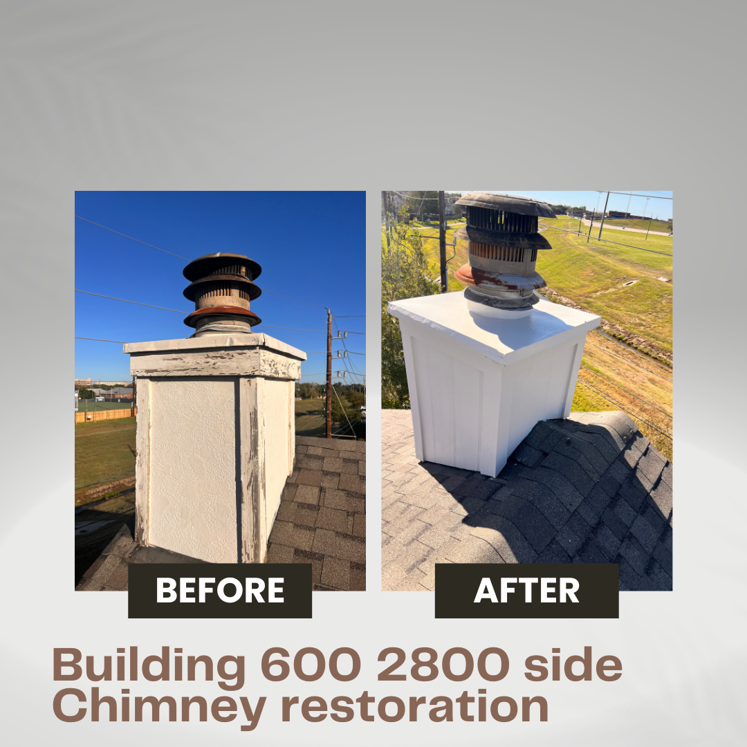 Chimney restoration at Building 600, 2810 Grants Lakes Boulevard