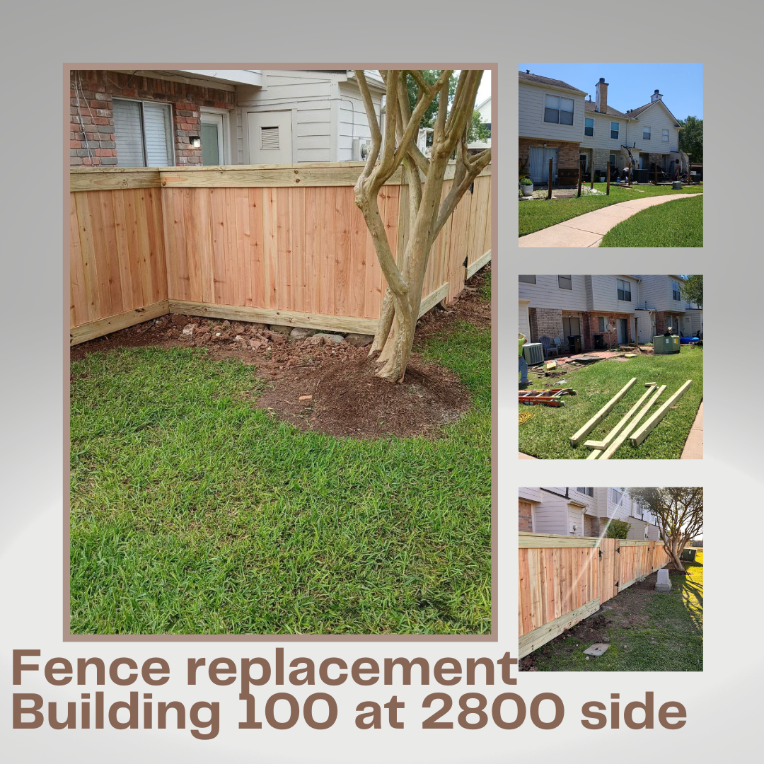 Fence replacement at Building 100, 2810 Grants Lake Boulevard