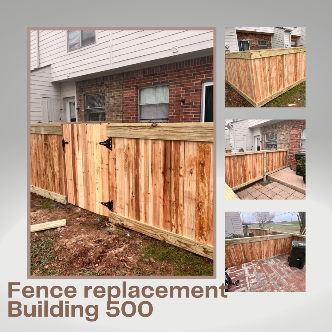 Fence replacement Building 500 at 2910 Grants Lake Boulevard