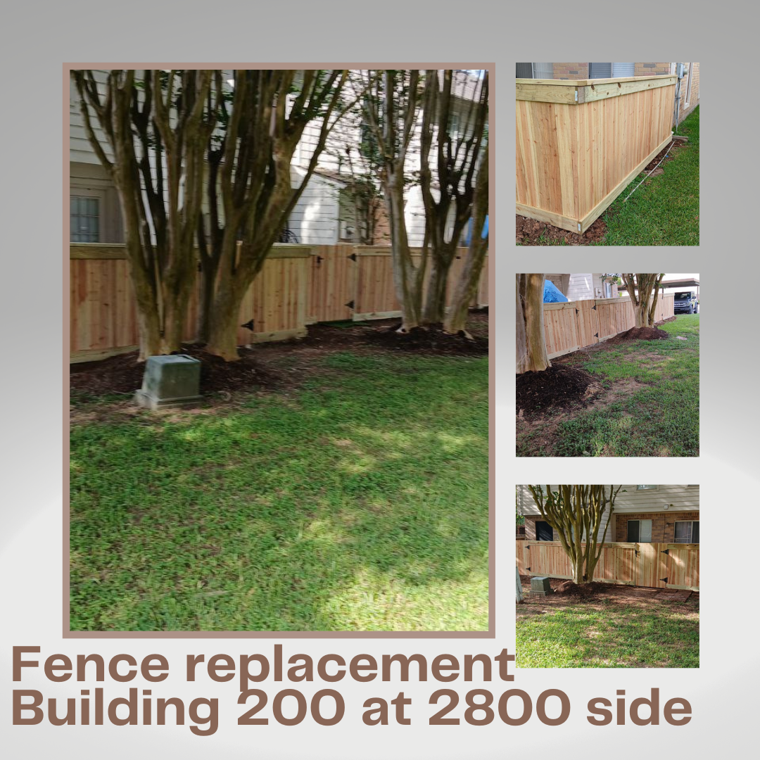 Fence replacement at Building 200, 2810 Grants Lake Boulevard