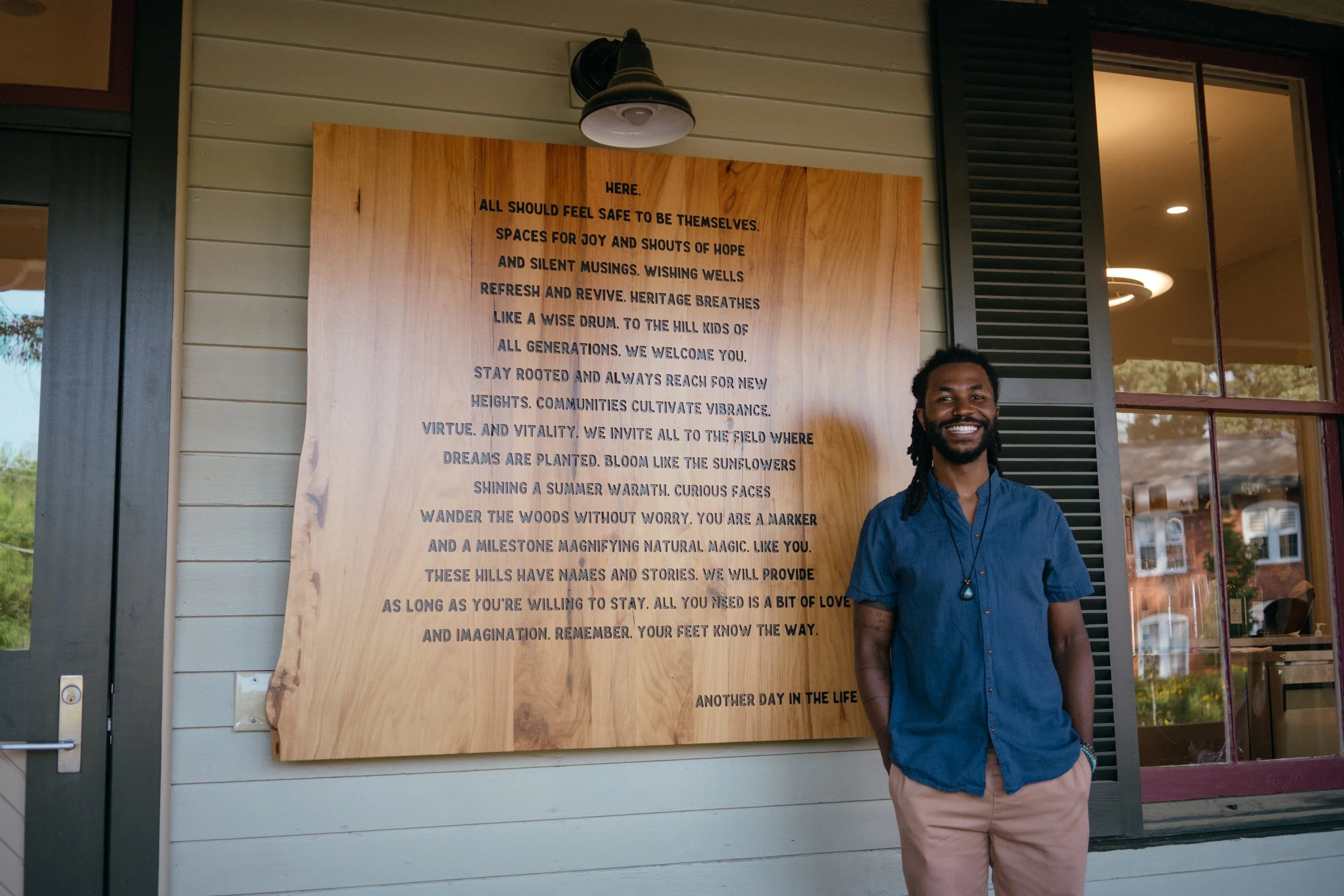 Johnny Lee Chapman with poem at House of Many Porches Market