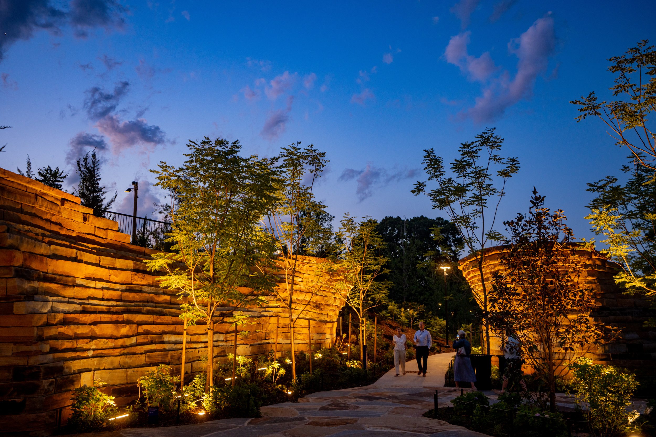 Gipson Play Plaza at Night