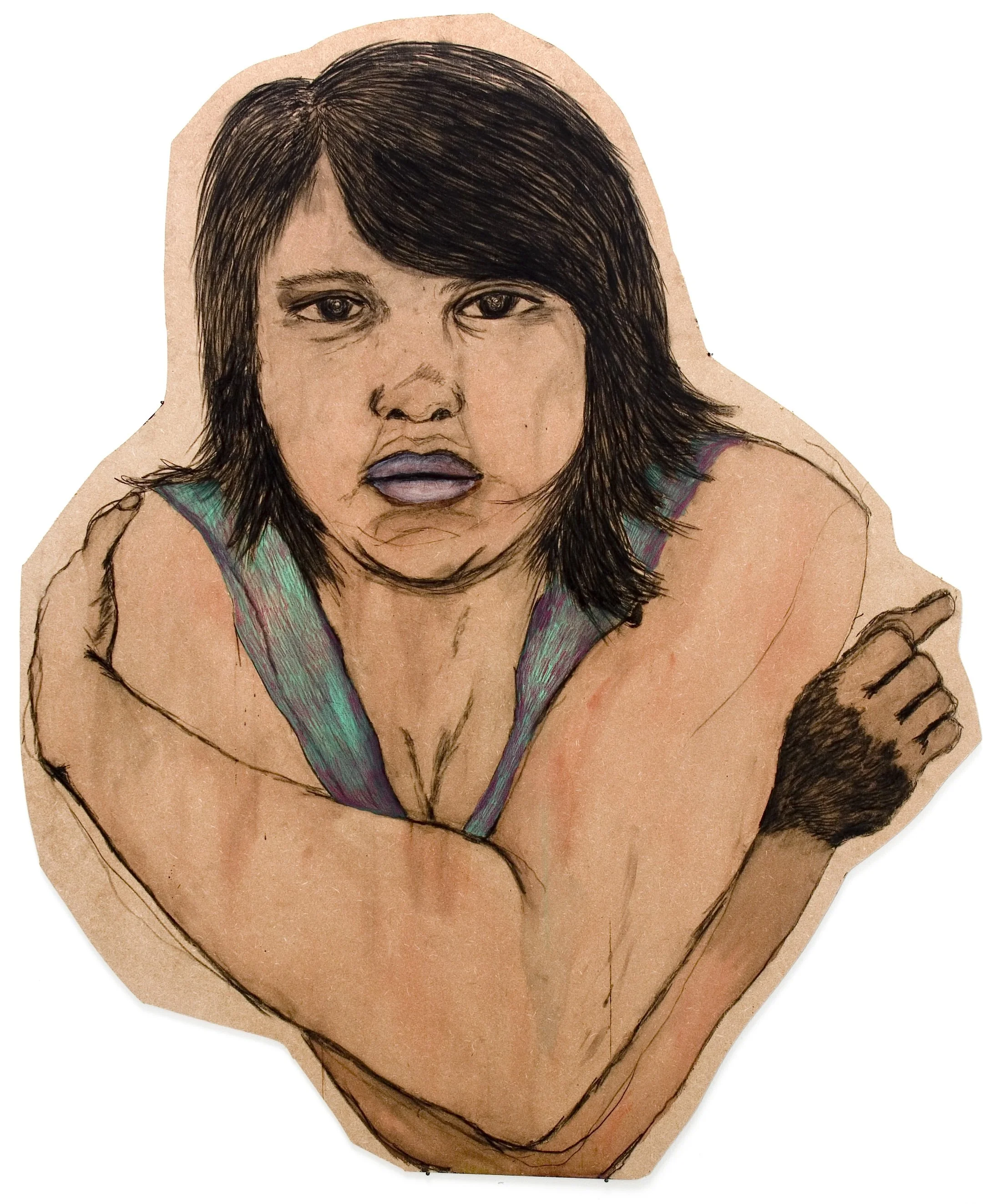 From the series Only cowgirls get the blues, 2006, piirustus ja maalaus mdf:lle / drawing and painting on mdf, 85 x 75 cm 