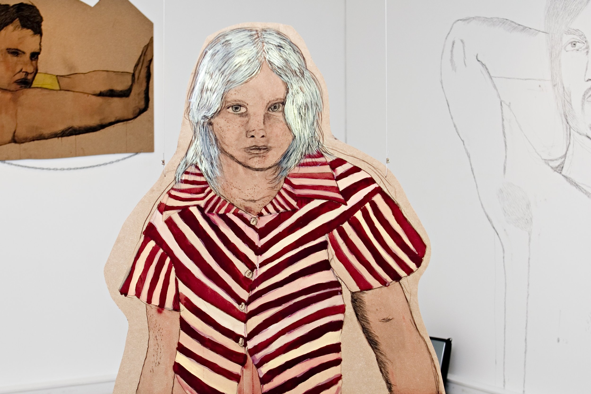 From the series Only cowgirls get the blues, 2006, piirustus ja maalaus mdf:lle / drawing and painting on mdf, 100 x 120 cm 