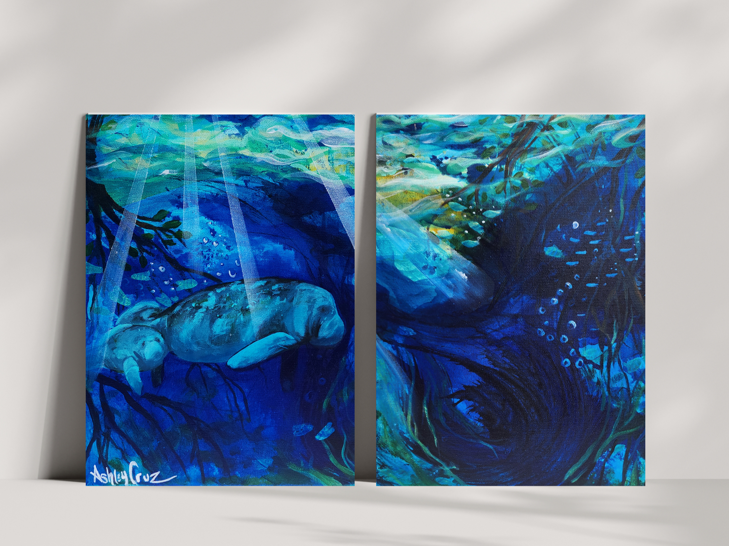 Manatees Under the Sea