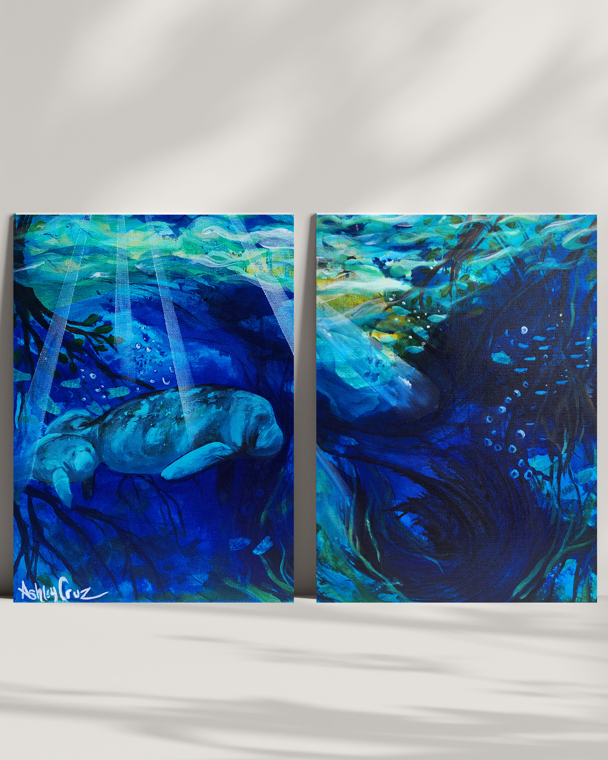 Manatees Under the Sea