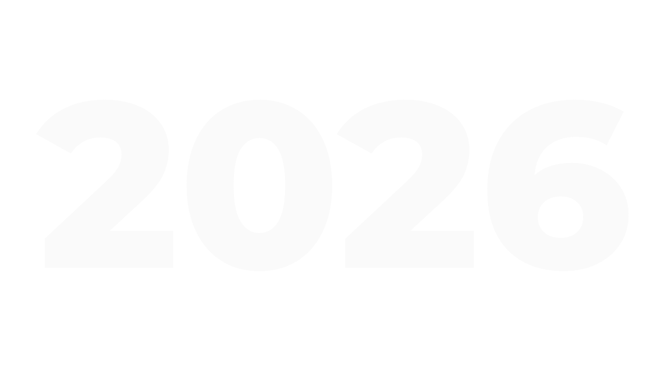 Number 2026 displayed in large white font on a black background.
