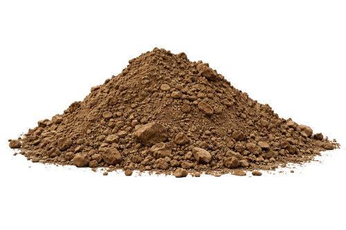 A pile of brown dirt or soil.
