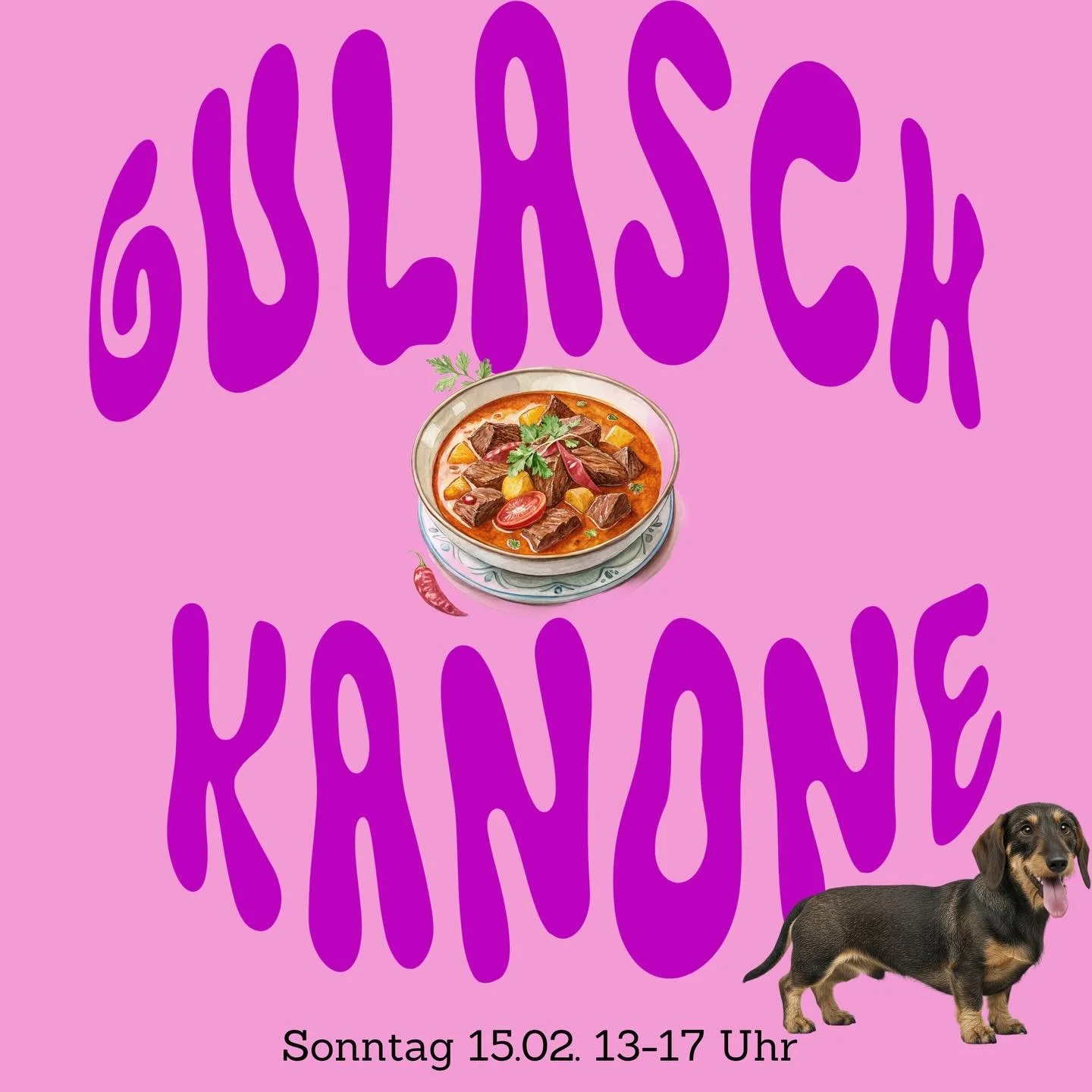 🍲✨ Diesen Sonntag etwas Neues bei uns!

Wir starten die Gulaschkanone!
Statt Leberk&auml;s gibt&rsquo;s feinstes Gulasch &ndash; ganze 24 Stunden durchgezogen und perfekt zum Aufw&auml;rmen am Nachmittag. ❤️

🌱 Als vegetarische Alternative gibt es 