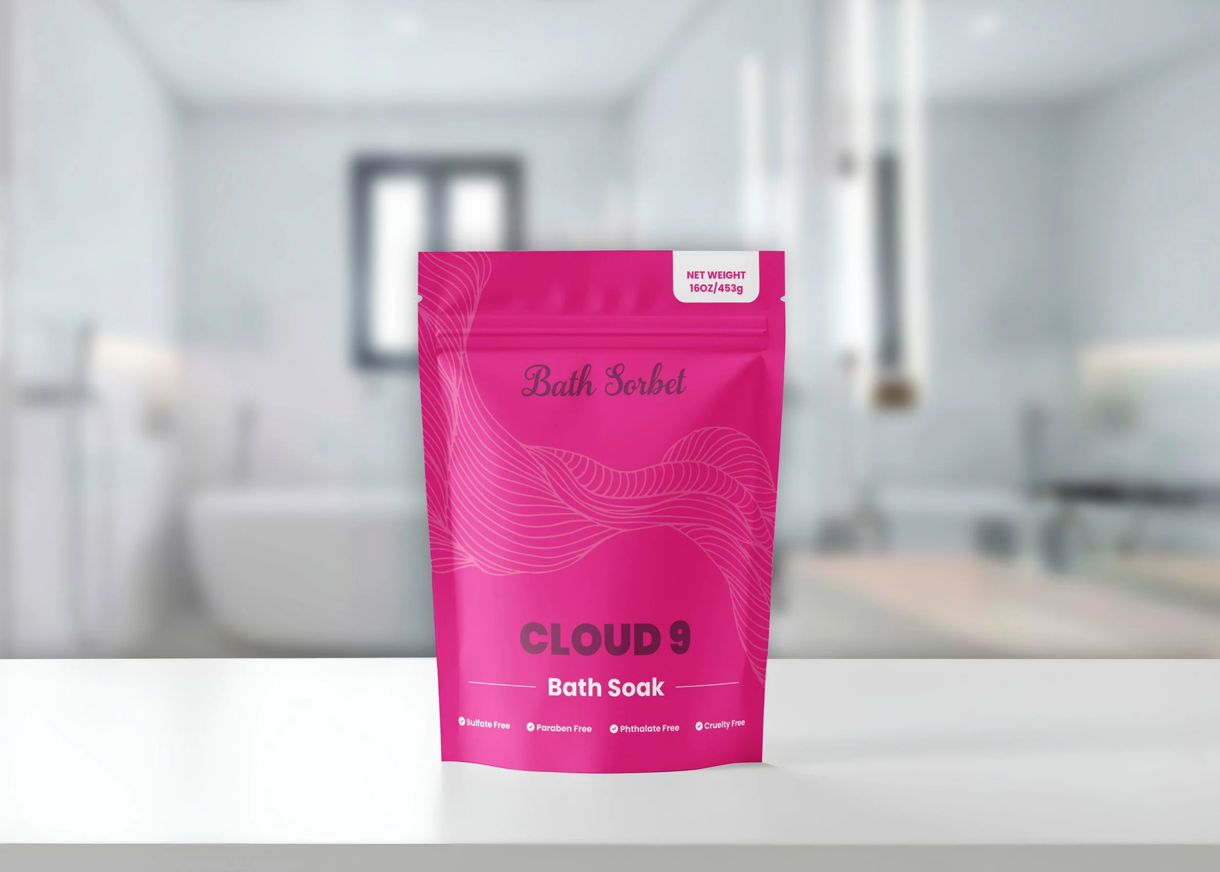 Single pack of pink cloud nine bath soak