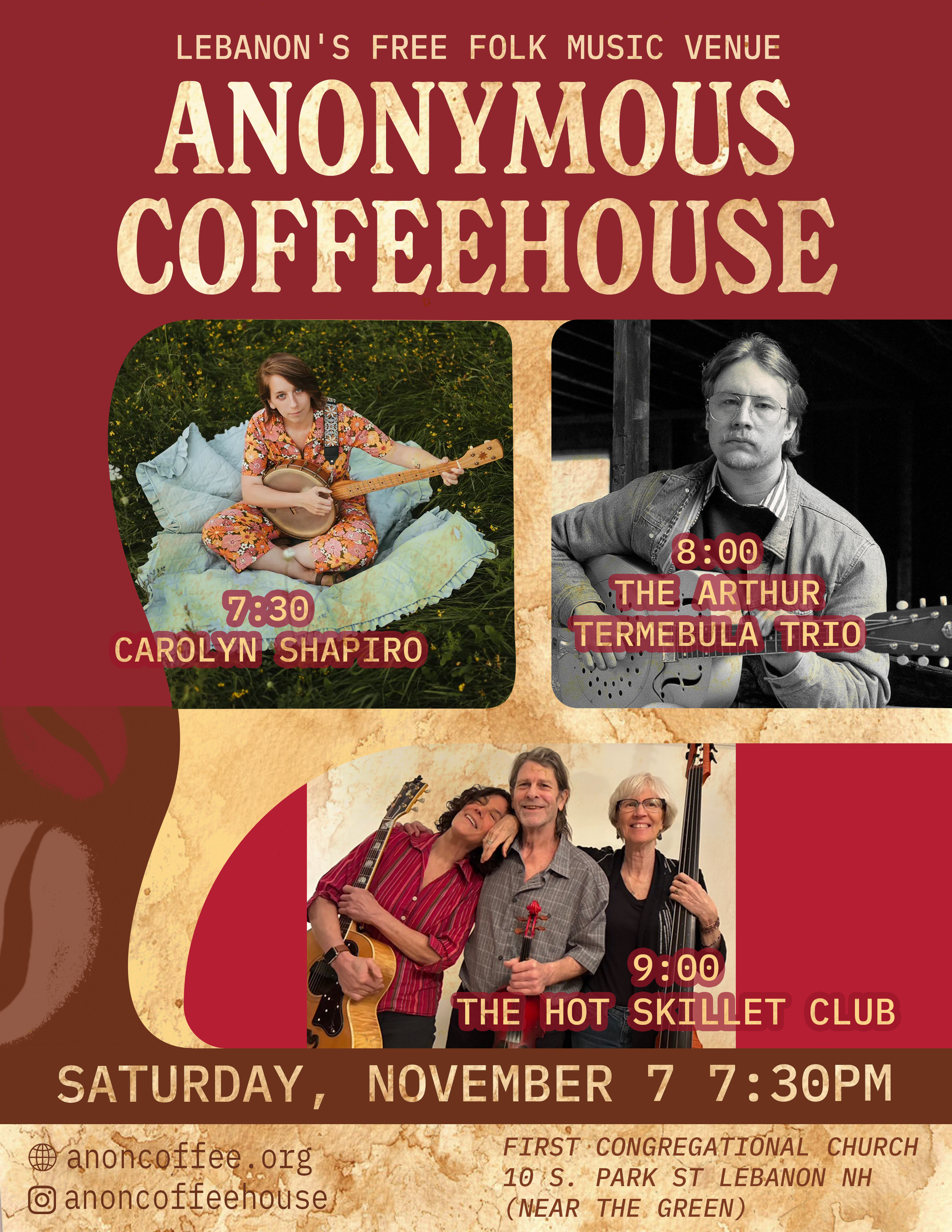 Carolyn Shapiro / The Arthur Termebula Trio / The Hot Skillet Club