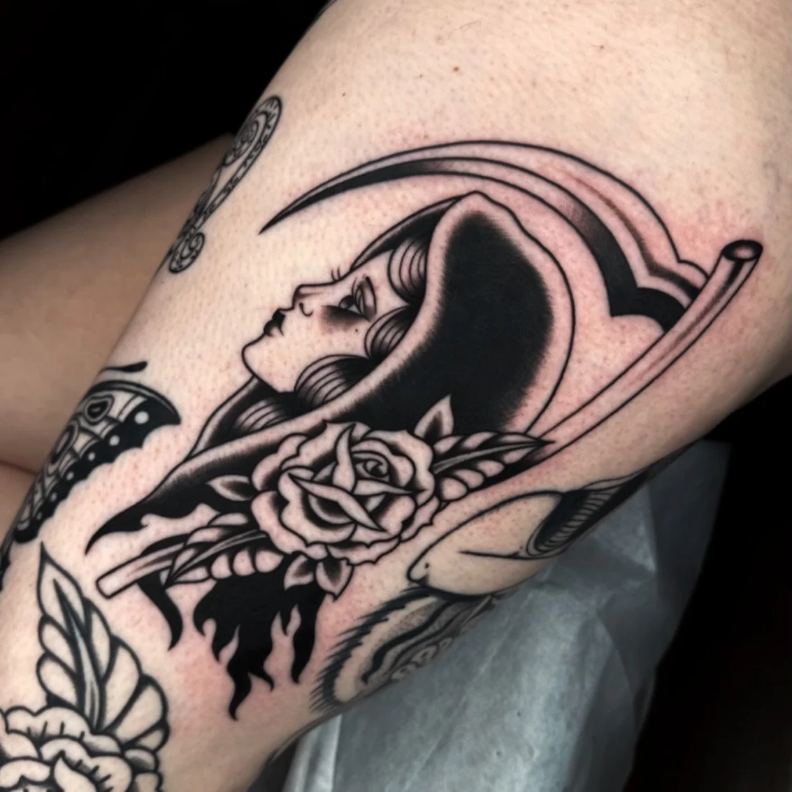 Reaper lady for Olivia 🖤
.
.
.
#georgiatattooartist #romegatattooartist #romegatattoo #downtownromega #atlantatattooartist