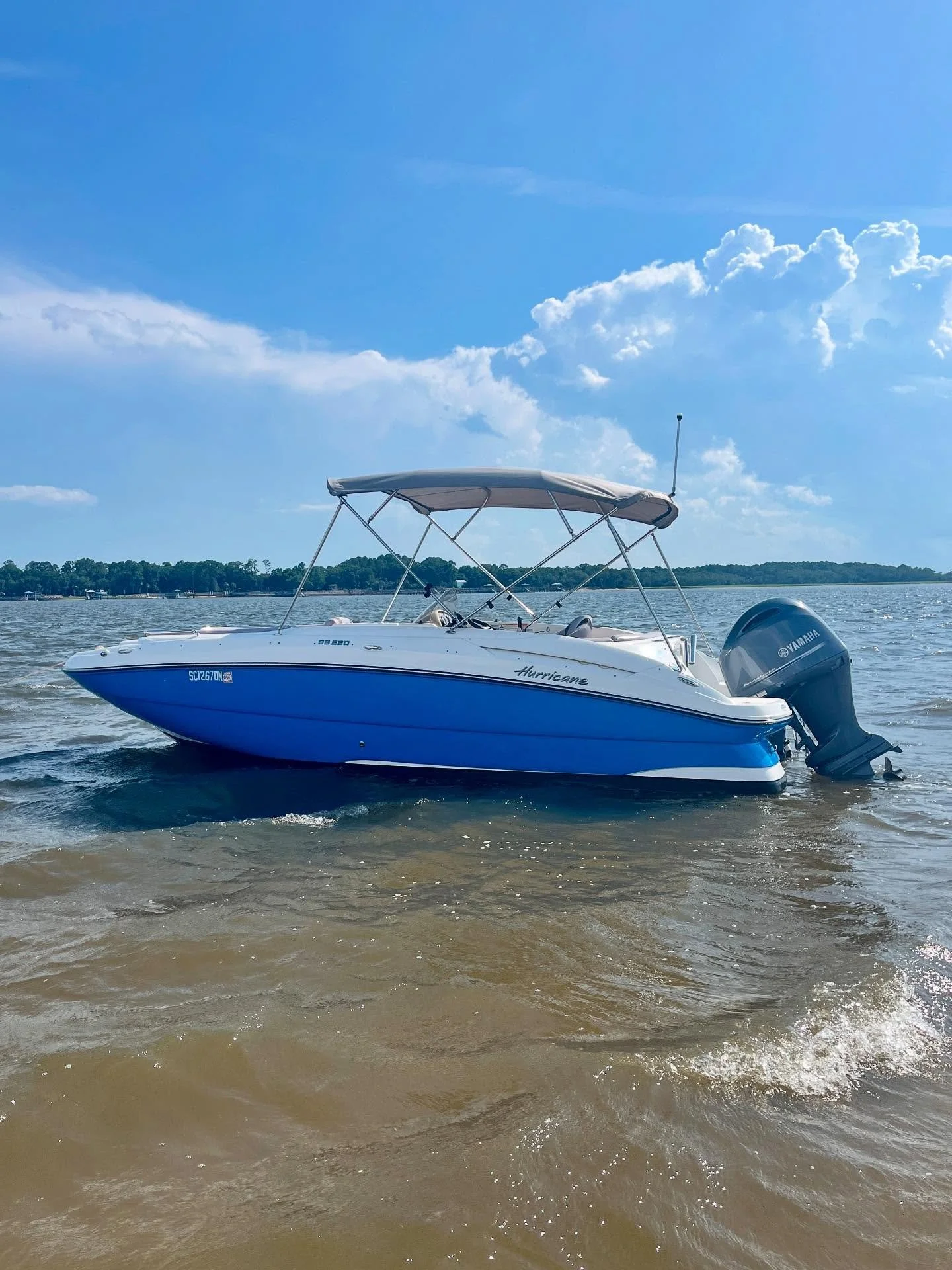Our newest addition to the fleet! We&rsquo;ll be using this boat for our ACE Basin &amp; Monkey Island Tours, Beach Combing &amp; ECO Tours, as well as custom trips. She will accommodate up to six passengers and offers lots of shade and comfort. For 