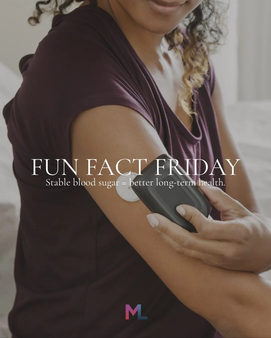 Fun Fact Friday: Stable blood sugar = better long-term health. Frequent spikes increase oxidative stress and vascular damage, raising the risk of diabetes, heart disease, and cognitive decline. Monitoring and managing your glucose can protect your he