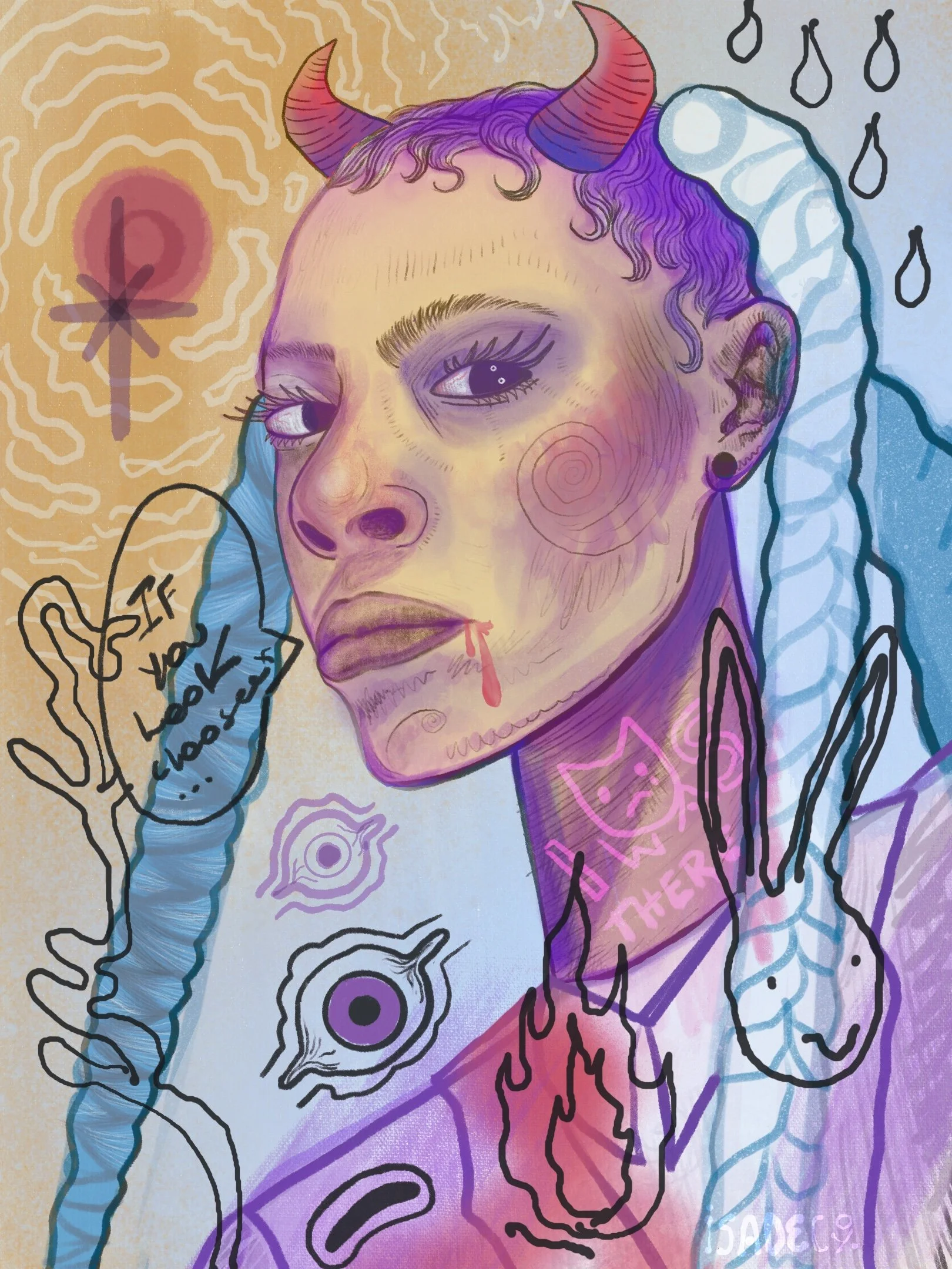 Title: Sei la // 2023 //
Materials: Done digitally in the Procreate App 