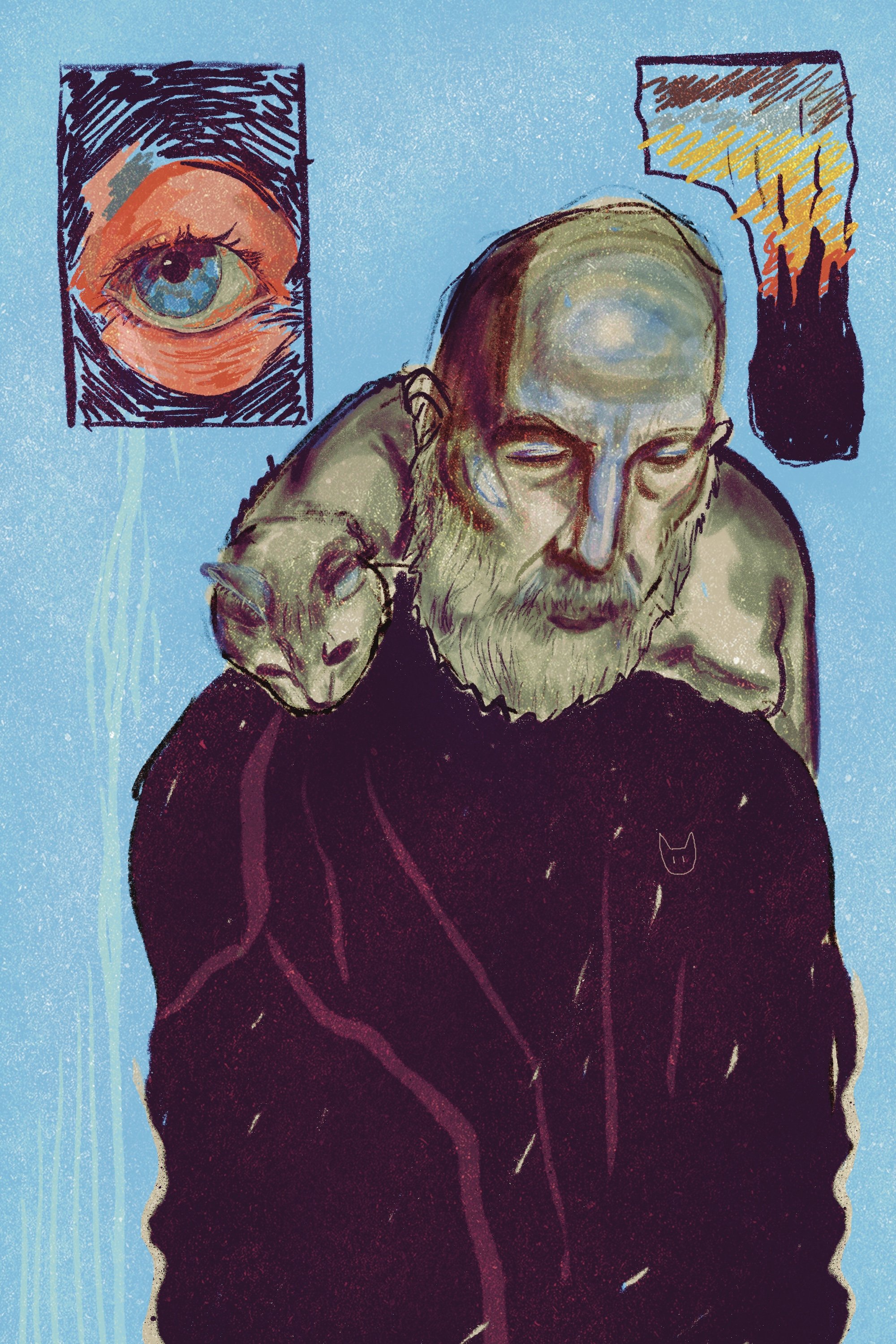 Title: I feel like an old man // 2023 //
Materials: Done digitally in the Procreate App 