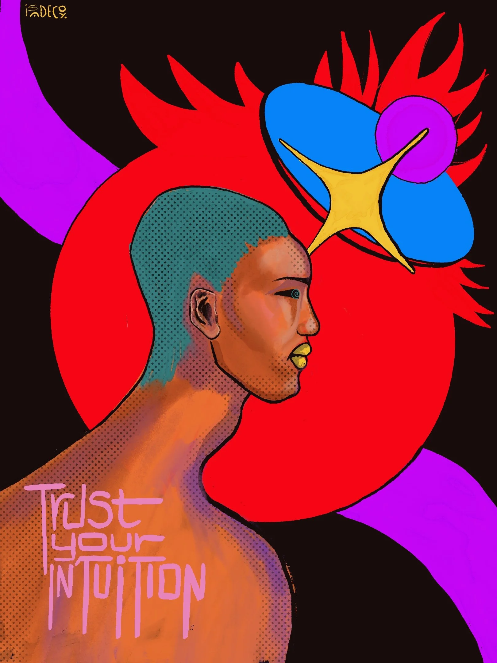 Title: Trust your intuition // 2022 //
Materials: Done digitally in the Procreate App 