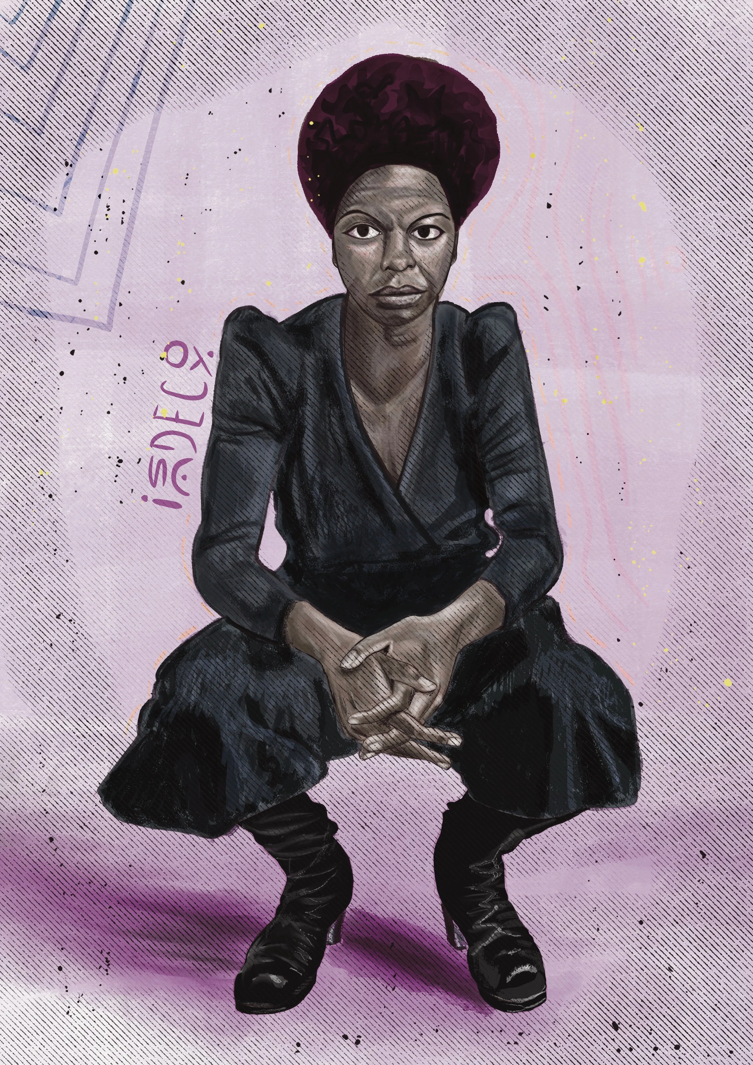 Title: Nina Simone // 2019 //
Materials: Done digitally in the Procreate App 